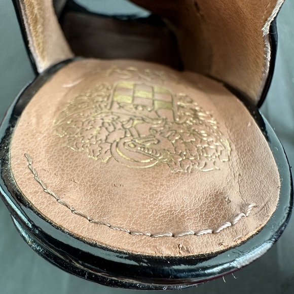 Vince Camuto Kaela sling back heels pink suede & black patent leather Sz 8.5M - Picture 10 of 13